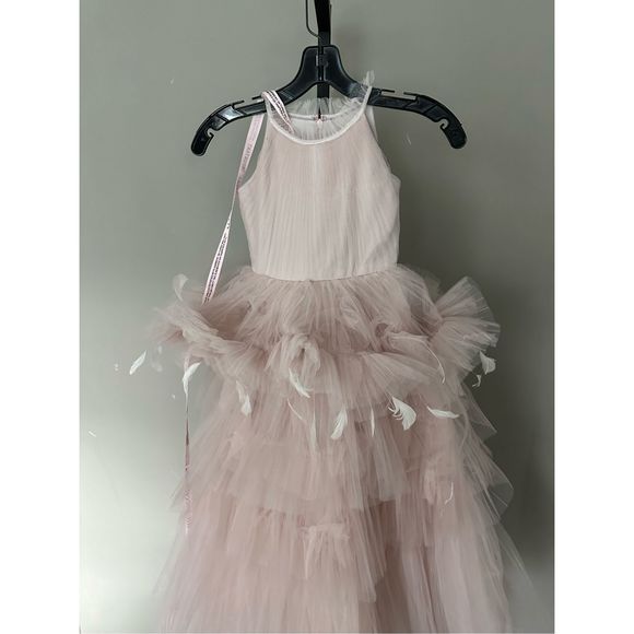 Mac Duggal Little Girl's & Girl's Tiered Ruffle-Trim Pleated Gown - Picture 7 of 9
